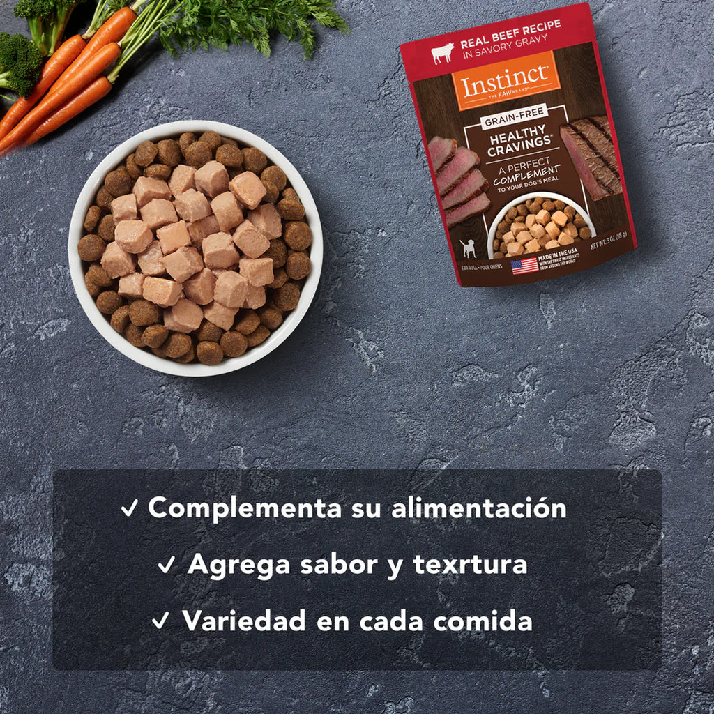 Instinct Healthy Cravings Alimento Húmedo para Perro | Sabor Res | Sobre 85g