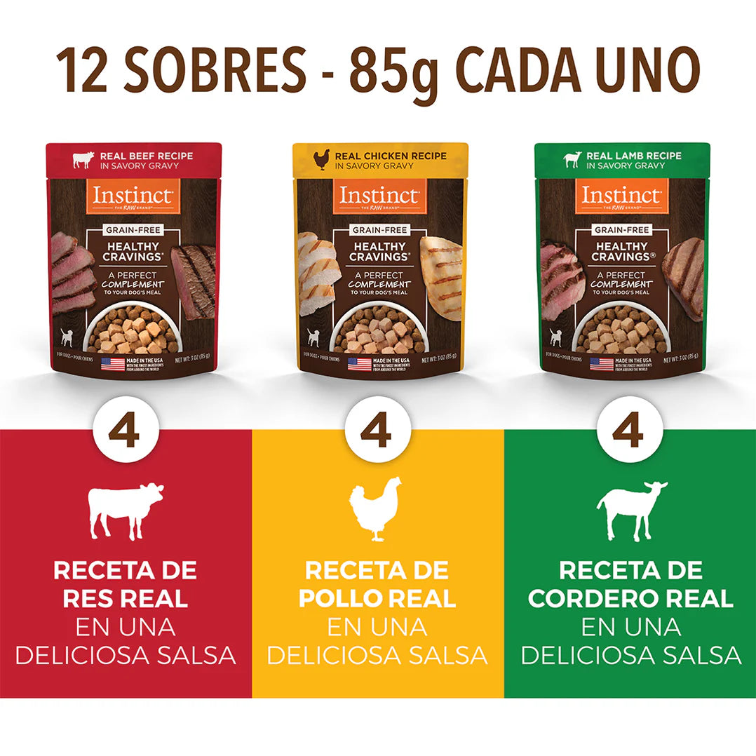 Alimento Healthy Cravings Para Perro, Pack 12 sobres de 85 g
