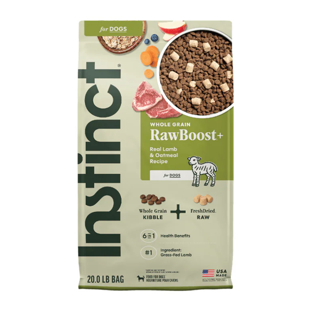 Instinct Raw Boost | Alimento Seco para Perro | Cordero con Granos y Avena