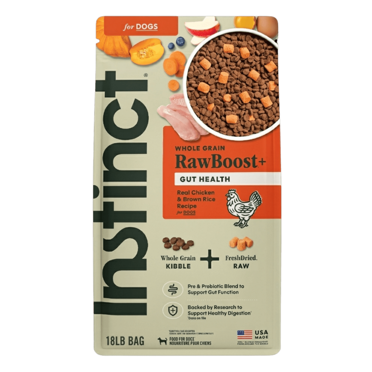 Instinct Raw Boost | Alimento Seco para Perro| Salud Digestiva | Pollo con Probióticos y Granos