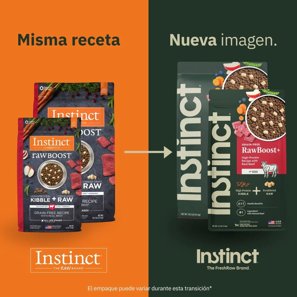 Instinct Raw Boost Alimento Seco para Perro | Reseta de Res | Sin Granos