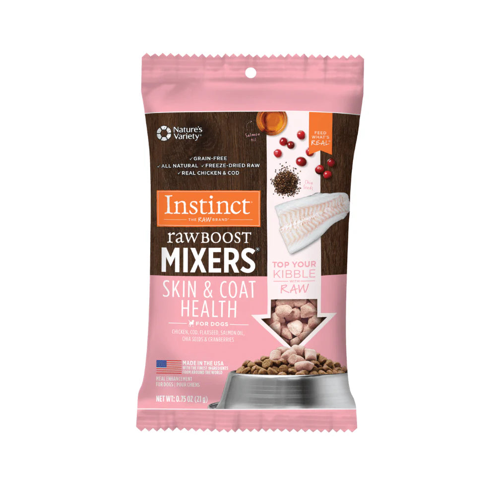 Instinct Raw Boost Mixers | Alimento Complementario Liofilizado para Perro | Piel y Pelaje Sanos